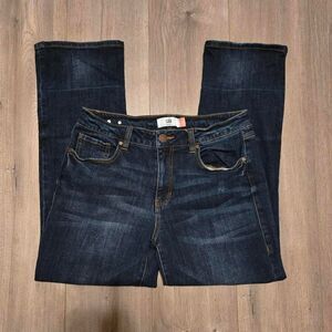 Women's Cabi Dark Wash True Boyfriend Mid Rise Stretch Denim Jeans 6